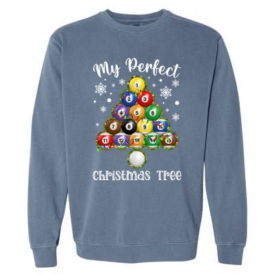 Christmas Tree Billiards Ugly Xmas Sweater Great Gift Garment-Dyed Sweatshirt