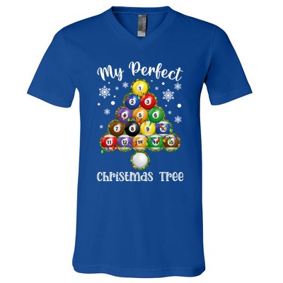 Christmas Tree Billiards Ugly Xmas Sweater Great Gift V-Neck T-Shirt