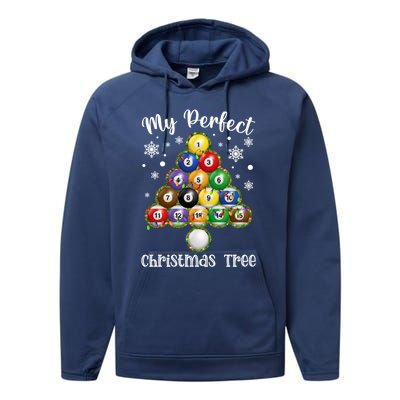 Christmas Tree Billiards Ugly Xmas Sweater Great Gift Performance Fleece Hoodie