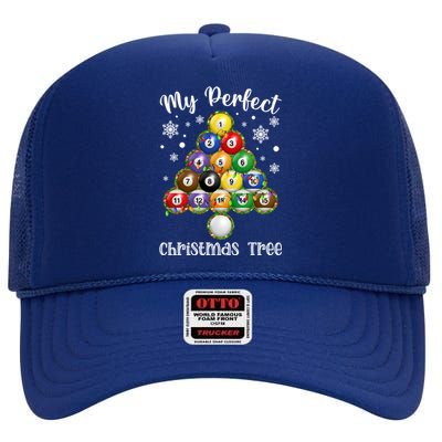 Christmas Tree Billiards Ugly Xmas Sweater Great Gift High Crown Mesh Back Trucker Hat