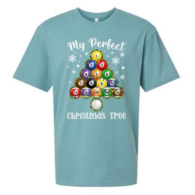 Christmas Tree Billiards Ugly Xmas Sweater Great Gift Sueded Cloud Jersey T-Shirt