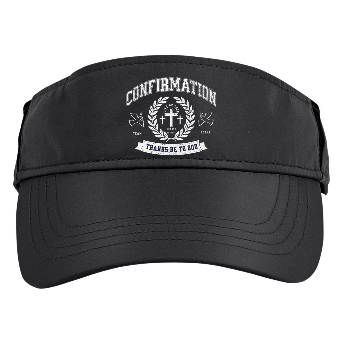 Confirmation Thanks Be To God Christian Catholic Jesus Adult Drive Performance Visor