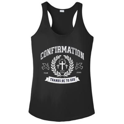 Confirmation Thanks Be To God Christian Catholic Jesus Ladies PosiCharge Competitor Racerback Tank