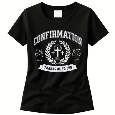 Confirmation Thanks Be To God Christian Catholic Jesus Womens T-Shirt