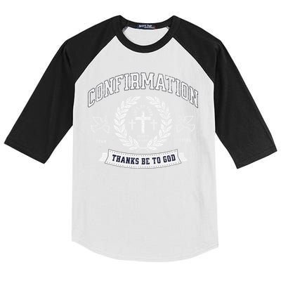 Confirmation Thanks Be To God Christian Catholic Jesus Kids Colorblock Raglan Jersey