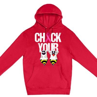 Check The Boobees Boo Bees Breast Cancer Halloween Cute Gift Premium Pullover Hoodie