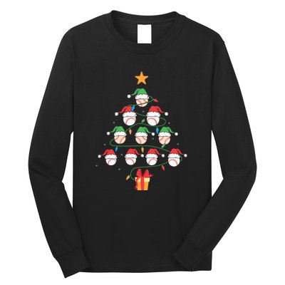 Christmas Baseball Tree Light Funny Xmas Sport Holiday Long Sleeve Shirt