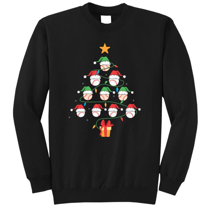 Christmas Baseball Tree Light Funny Xmas Sport Holiday Sweatshirt