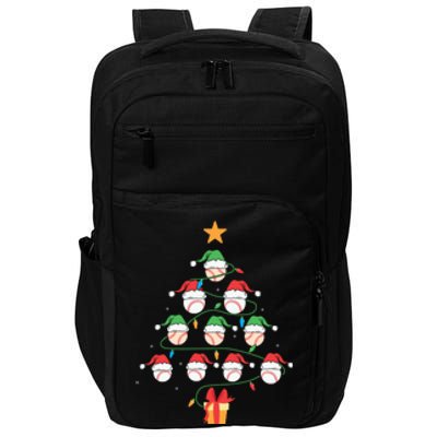 Christmas Baseball Tree Light Funny Xmas Sport Holiday Impact Tech Backpack