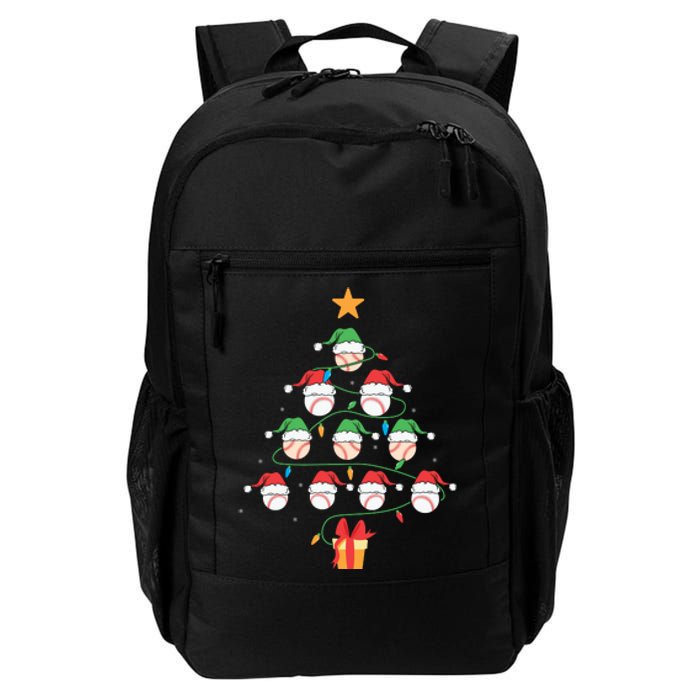 Christmas Baseball Tree Light Funny Xmas Sport Holiday Daily Commute Backpack