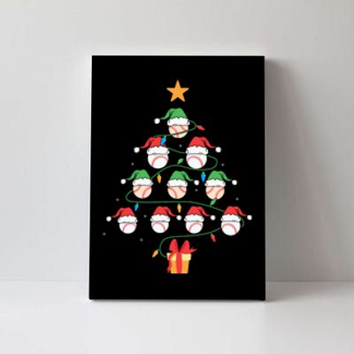 Christmas Baseball Tree Light Funny Xmas Sport Holiday Canvas