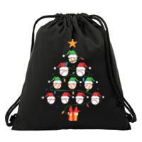 Christmas Baseball Tree Light Funny Xmas Sport Holiday Drawstring Bag