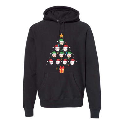 Christmas Baseball Tree Light Funny Xmas Sport Holiday Premium Hoodie