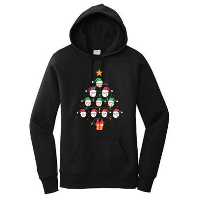 Christmas Baseball Tree Light Funny Xmas Sport Holiday Women's Pullover Hoodie