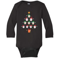 Christmas Baseball Tree Light Funny Xmas Sport Holiday Baby Long Sleeve Bodysuit