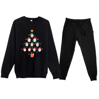 Christmas Baseball Tree Light Funny Xmas Sport Holiday Premium Crewneck Sweatsuit Set