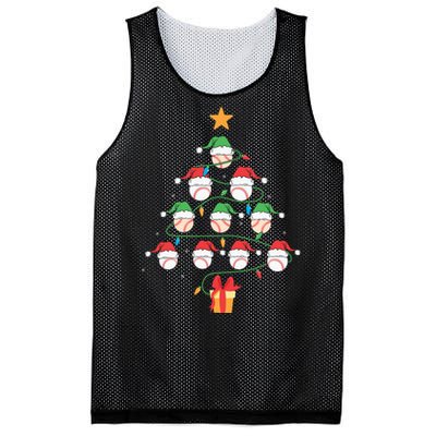 Christmas Baseball Tree Light Funny Xmas Sport Holiday Mesh Reversible Basketball Jersey Tank