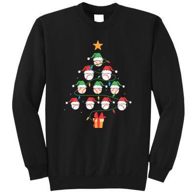 Christmas Baseball Tree Light Funny Xmas Sport Holiday Tall Sweatshirt