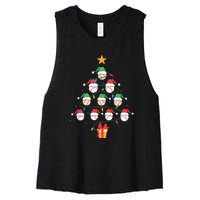 Christmas Baseball Tree Light Funny Xmas Sport Holiday Women's Racerback Cropped Tank