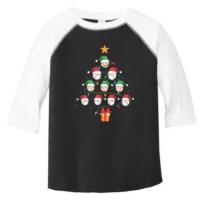 Christmas Baseball Tree Light Funny Xmas Sport Holiday Toddler Fine Jersey T-Shirt