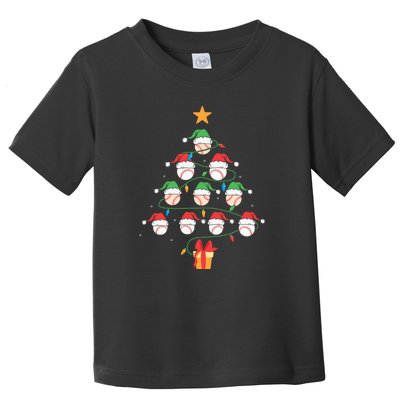 Christmas Baseball Tree Light Funny Xmas Sport Holiday Toddler T-Shirt