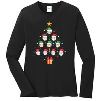 Christmas Baseball Tree Light Funny Xmas Sport Holiday Ladies Long Sleeve Shirt