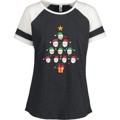 Christmas Baseball Tree Light Funny Xmas Sport Holiday Enza Ladies Jersey Colorblock Tee