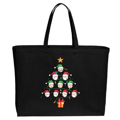 Christmas Baseball Tree Light Funny Xmas Sport Holiday Cotton Canvas Jumbo Tote