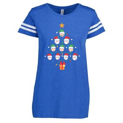 Christmas Baseball Tree Light Funny Xmas Sport Holiday Enza Ladies Jersey Football T-Shirt