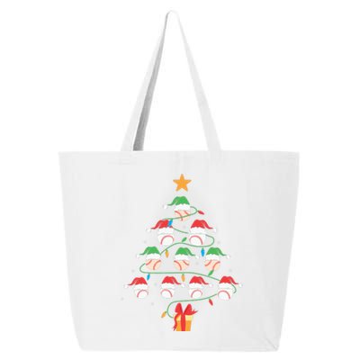 Christmas Baseball Tree Light Funny Xmas Sport Holiday 25L Jumbo Tote