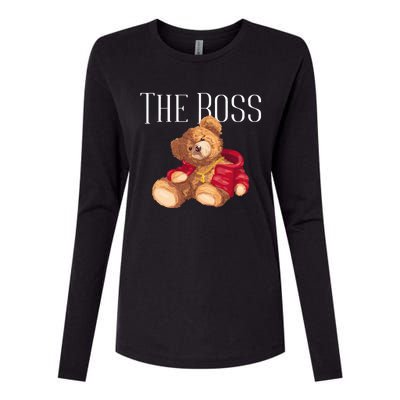 Cool Teddy Bear Dollar Sign Teddy Lover The Boss Bossy Womens Cotton Relaxed Long Sleeve T-Shirt