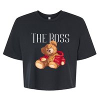 Cool Teddy Bear Dollar Sign Teddy Lover The Boss Bossy Bella+Canvas Jersey Crop Tee