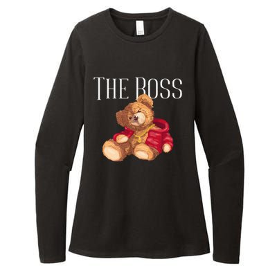 Cool Teddy Bear Dollar Sign Teddy Lover The Boss Bossy Womens CVC Long Sleeve Shirt