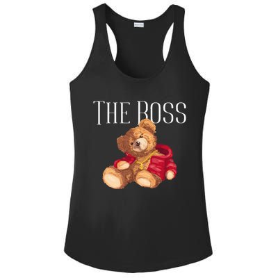 Cool Teddy Bear Dollar Sign Teddy Lover The Boss Bossy Ladies PosiCharge Competitor Racerback Tank