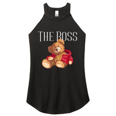 Cool Teddy Bear Dollar Sign Teddy Lover The Boss Bossy Women's Perfect Tri Rocker Tank