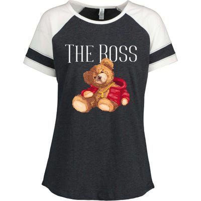 Cool Teddy Bear Dollar Sign Teddy Lover The Boss Bossy Enza Ladies Jersey Colorblock Tee