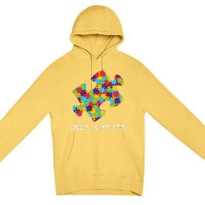 Choose To Be Kind Autism Puzzle Piece Gift Premium Pullover Hoodie