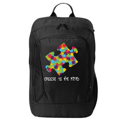 Choose To Be Kind Autism Puzzle Piece Gift City Backpack