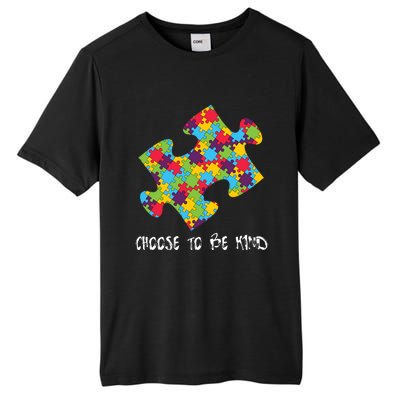 Choose To Be Kind Autism Puzzle Piece Gift Tall Fusion ChromaSoft Performance T-Shirt