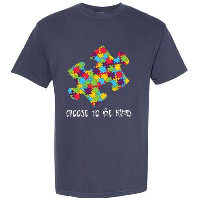 Choose To Be Kind Autism Puzzle Piece Gift Garment-Dyed Heavyweight T-Shirt