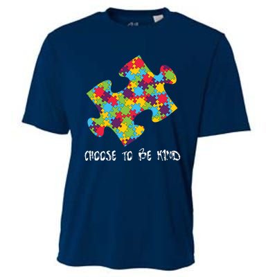 Choose To Be Kind Autism Puzzle Piece Gift Cooling Performance Crew T-Shirt