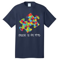 Choose To Be Kind Autism Puzzle Piece Gift Tall T-Shirt