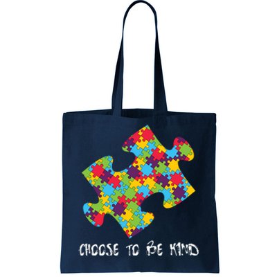 Choose To Be Kind Autism Puzzle Piece Gift Tote Bag