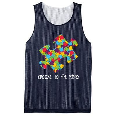 Choose To Be Kind Autism Puzzle Piece Gift Mesh Reversible Basketball Jersey Tank