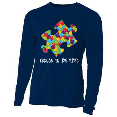 Choose To Be Kind Autism Puzzle Piece Gift Cooling Performance Long Sleeve Crew