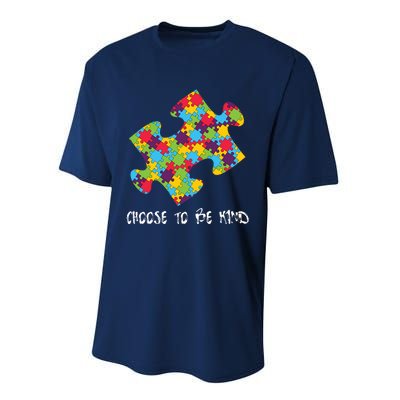 Choose To Be Kind Autism Puzzle Piece Gift Performance Sprint T-Shirt