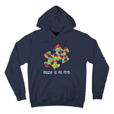 Choose To Be Kind Autism Puzzle Piece Gift Tall Hoodie