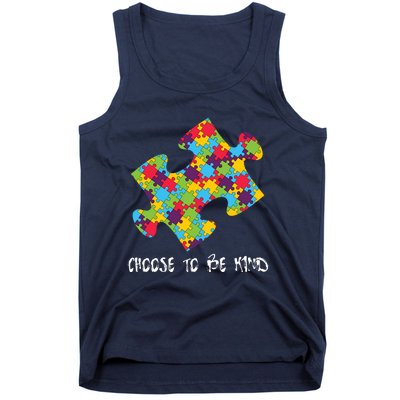 Choose To Be Kind Autism Puzzle Piece Gift Tank Top