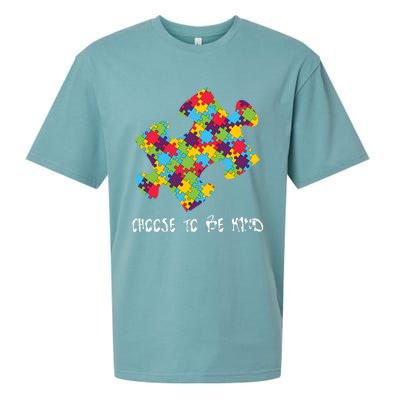 Choose To Be Kind Autism Puzzle Piece Gift Sueded Cloud Jersey T-Shirt