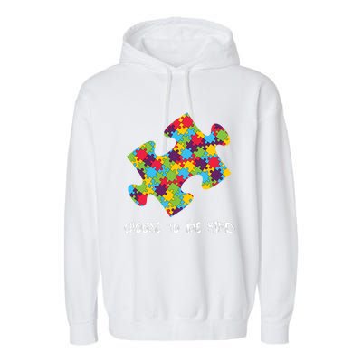 Choose To Be Kind Autism Puzzle Piece Gift Garment-Dyed Fleece Hoodie